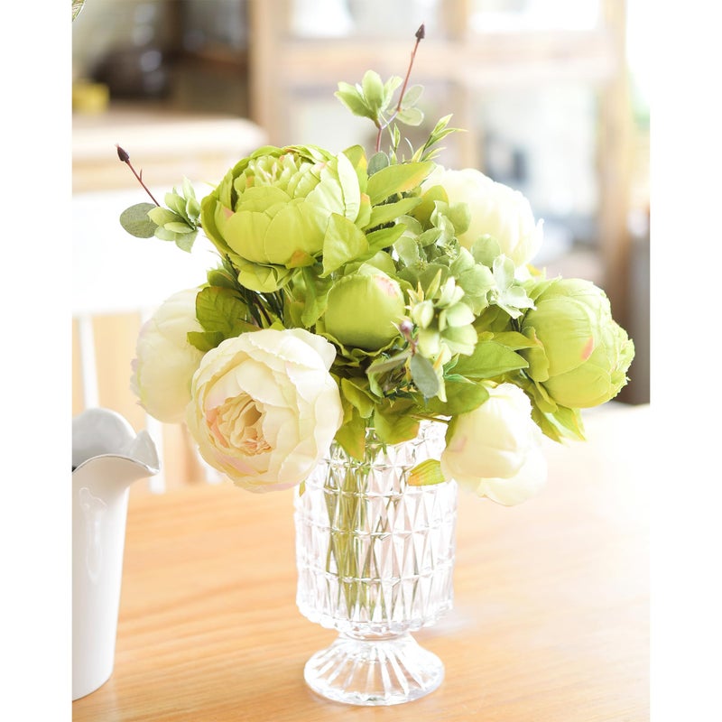 FiveSeasonStuff Artificial Peony Bouquets, 2 Cream Beige & Moss Green Silk Flower Bundles for Wedding Centerpieces & Home Decor â€“ Vintage Peonies - Image 3